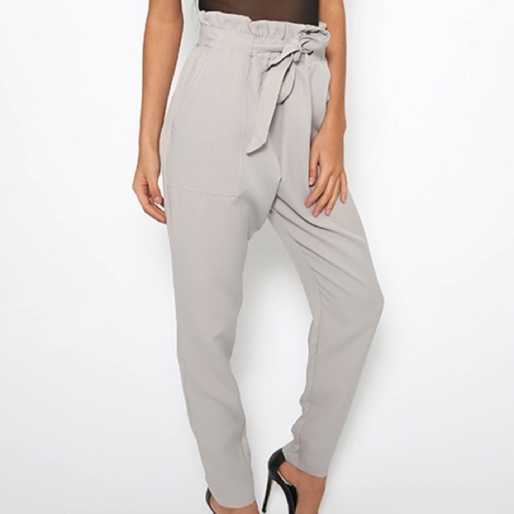Gray Drawstring Jogger Pants